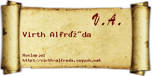 Virth Alfréda névjegykártya